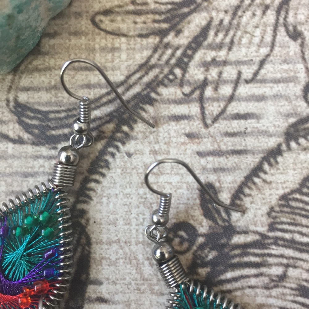 Hand Wrapped & Beaded Earrings - Picture 7 of 8